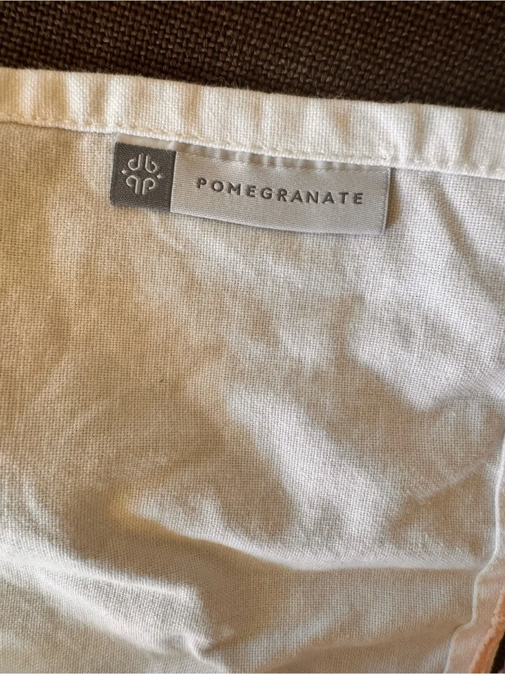 Pomegranate Chinoiserie Foo Dog Embroidered Hand Towel Pink Pom Pom Trim